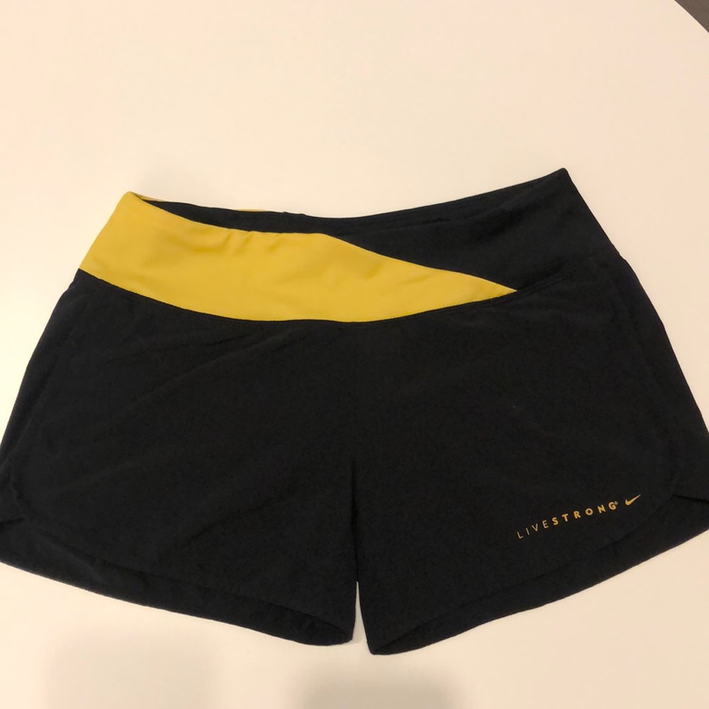 Nike LIVESTRONG Black & Yellow Athletic Shorts - Women's